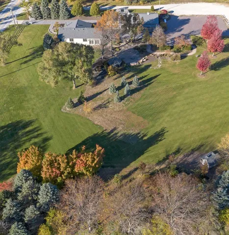 a view of a lake with a houses