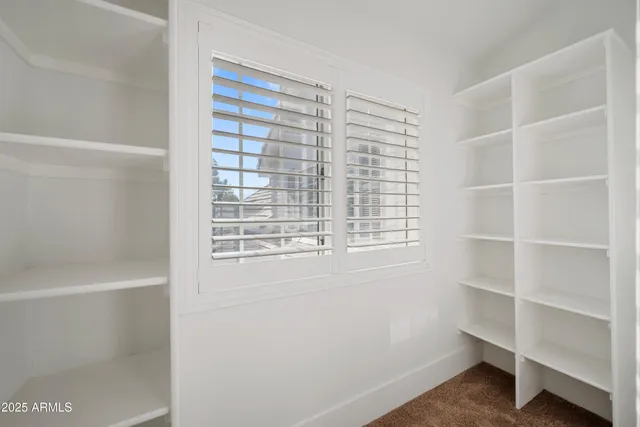 a view of a room with empty racks