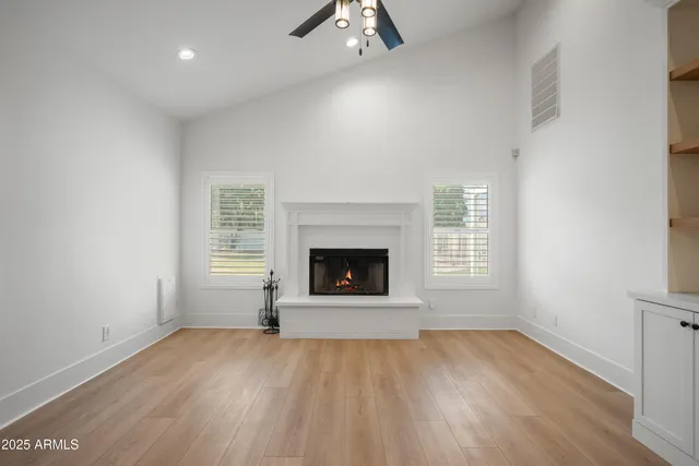 a view of a garden with an outdoor space