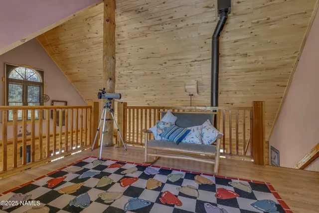 a view of a glass door with a from a window