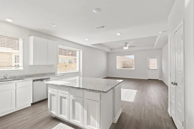 a kitchen with sink and window