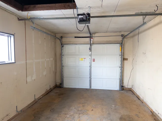 a view of a garage