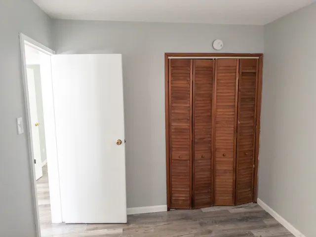 a view of wooden door