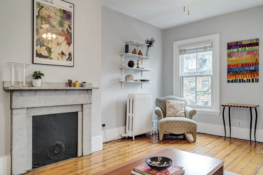 72 Rutland Street, Unit 3 Boston, MA 02118 - Photo 16 of 27 a living room with furniture and a fireplace