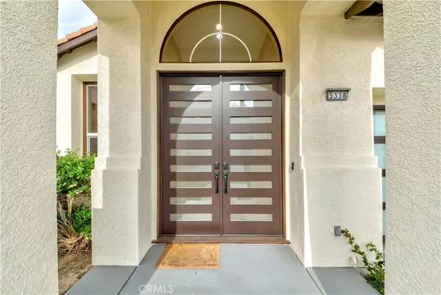 a view of a livingroom with a front door