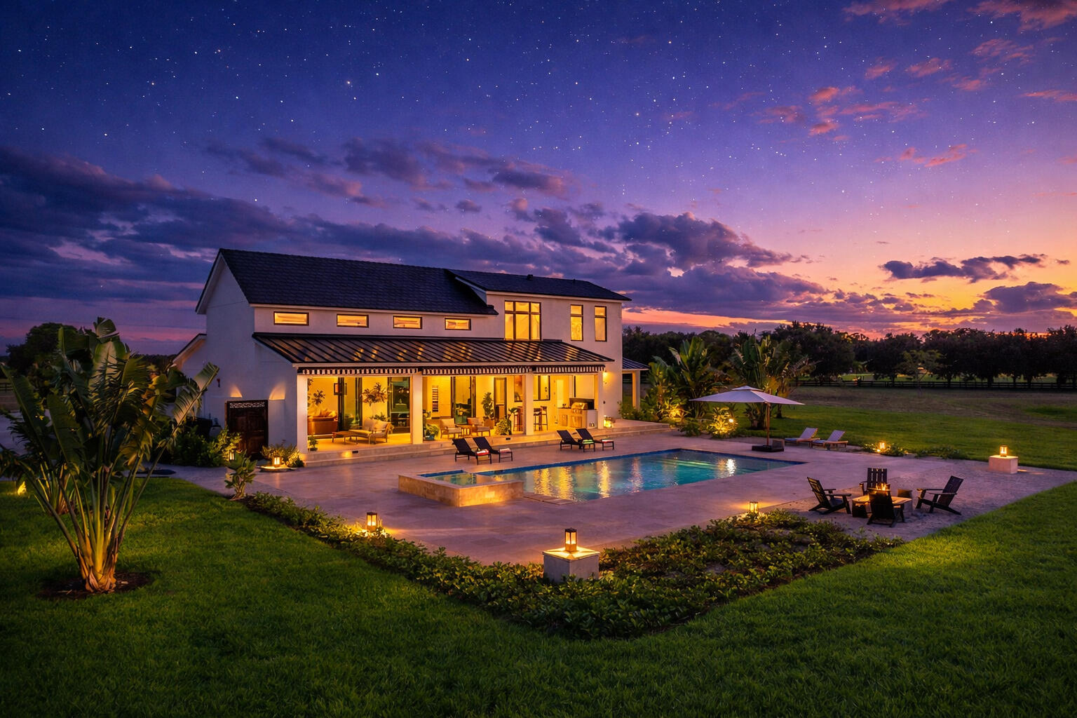26209 Southwest Jockeys Run Okeechobee, FL 34974 - Photo 12 of 57 Twilight retreat with modern elegance