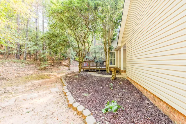 a view of backyard with green space