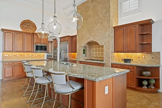 a bedroom with a bed and furniture