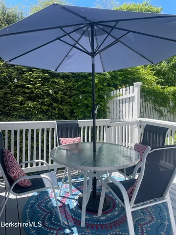 a outdoor view with a sitting space