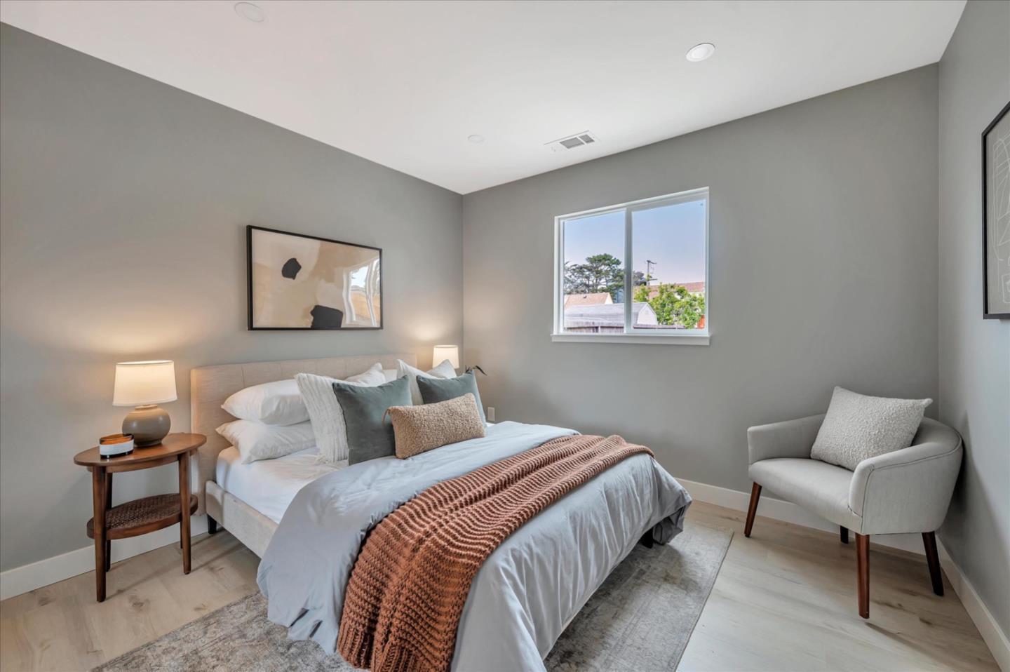 467 Glasgow Drive Pacifica, CA 94044 - Photo 22 of 47 a bedroom with a bed and a couch