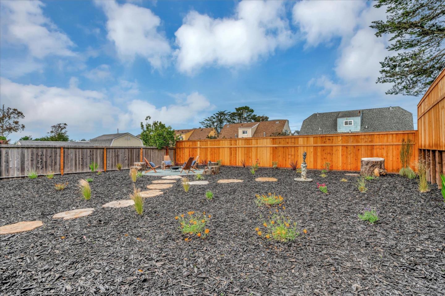 467 Glasgow Drive Pacifica, CA 94044 - Photo 42 of 47 a view of a yard with wooden fence