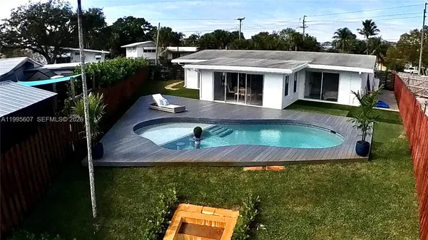 an aerial view of a house