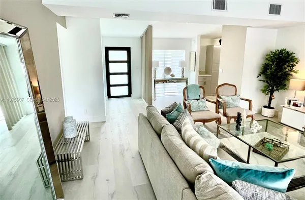 a living room with furniture