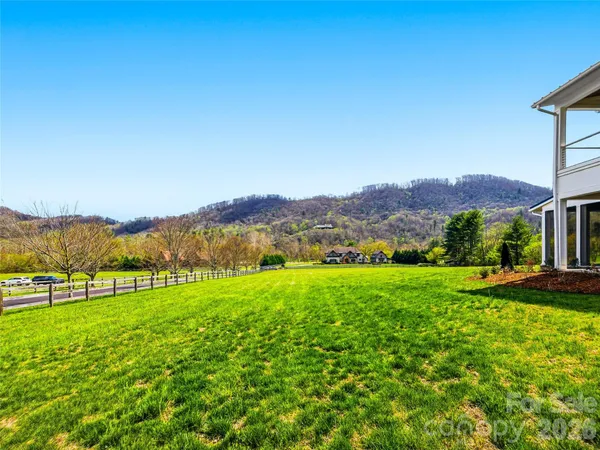 a view of an outdoor space and mountain view