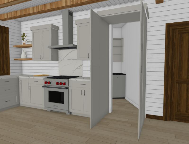 9320 Ravine Ridge Drive Southeast Caledonia, MI 49316 - Photo 10 of 48 Kitchen Stove wall with pantry doors ope