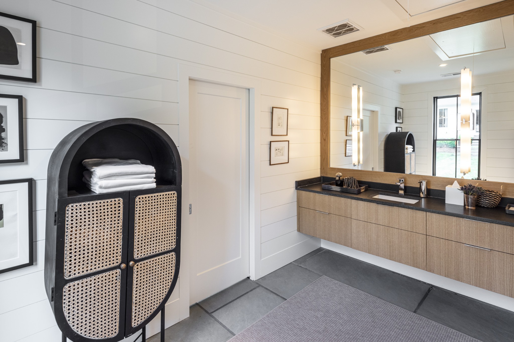6475 Peytonsville-Arno Road College Grove, TN 37046 - Photo 64 of 70 a bathroom with a double vanity sink and a mirror