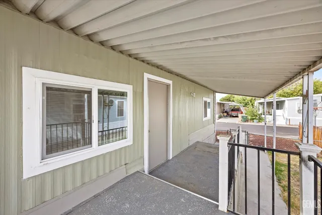 a view of porch with seating space