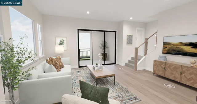 a living room with furniture and a couch