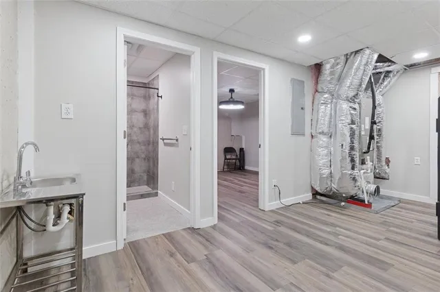 a bathroom with a shower