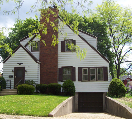 a house view with a garden space
