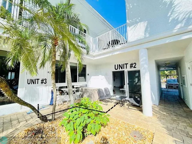 a view of a chairs and table in patio