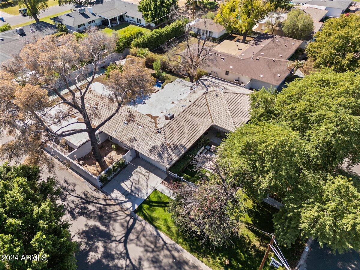 3841 East Elm Street Phoenix, AZ 85018 - Photo 70 of 72 an aerial view of residential house with outdoor space and trees all around