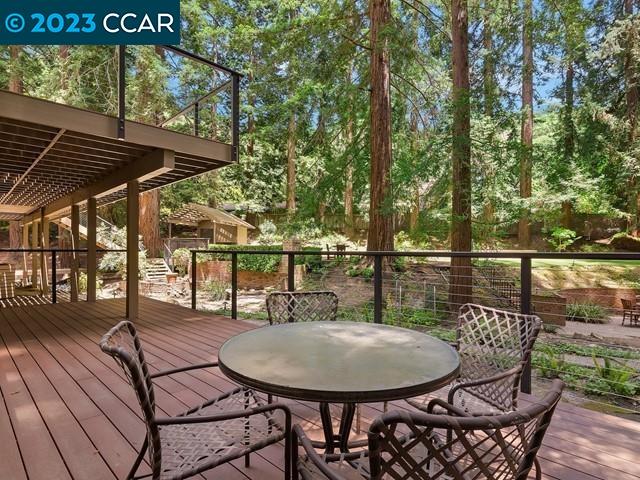 9 Redwood Circle Lafayette, CA 94549 - Photo 30 of 36 a balcony with a table and chairs