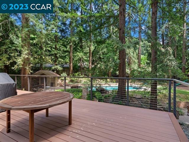 9 Redwood Circle Lafayette, CA 94549 - Photo 33 of 36 a view of a deck with chairs and wooden fence
