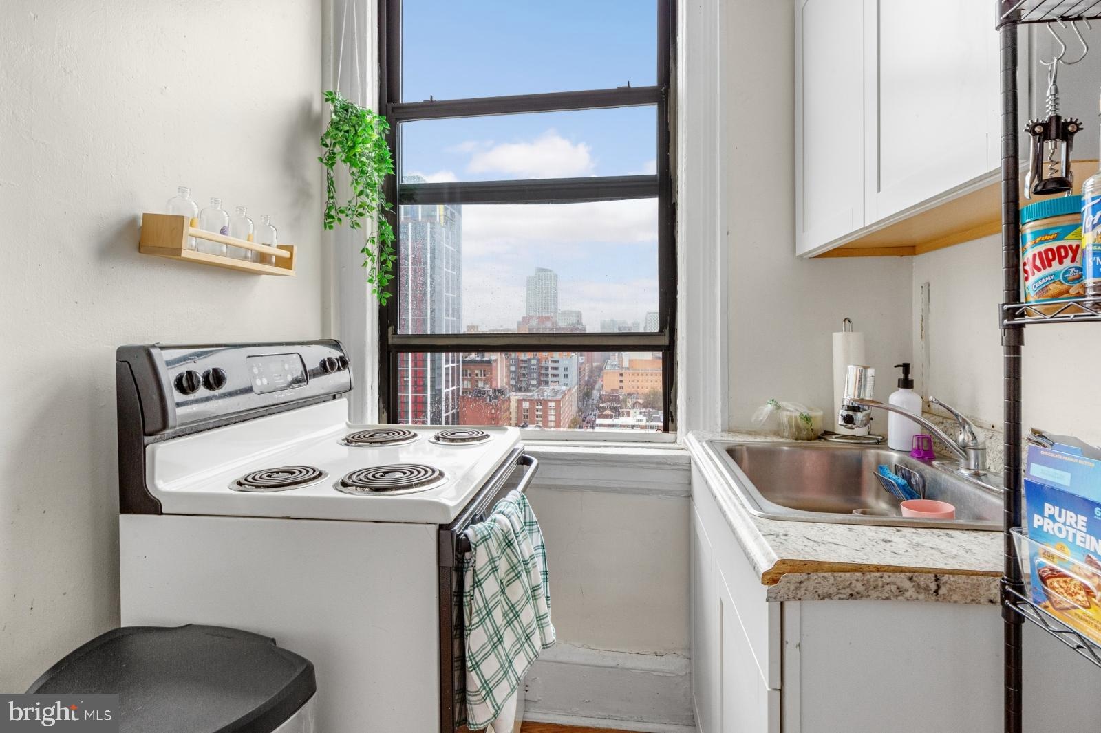 1324 Locust Street, Unit 1503 Philadelphia, PA 19107 - Photo 6 of 38 a kitchen with a stove and a microwave