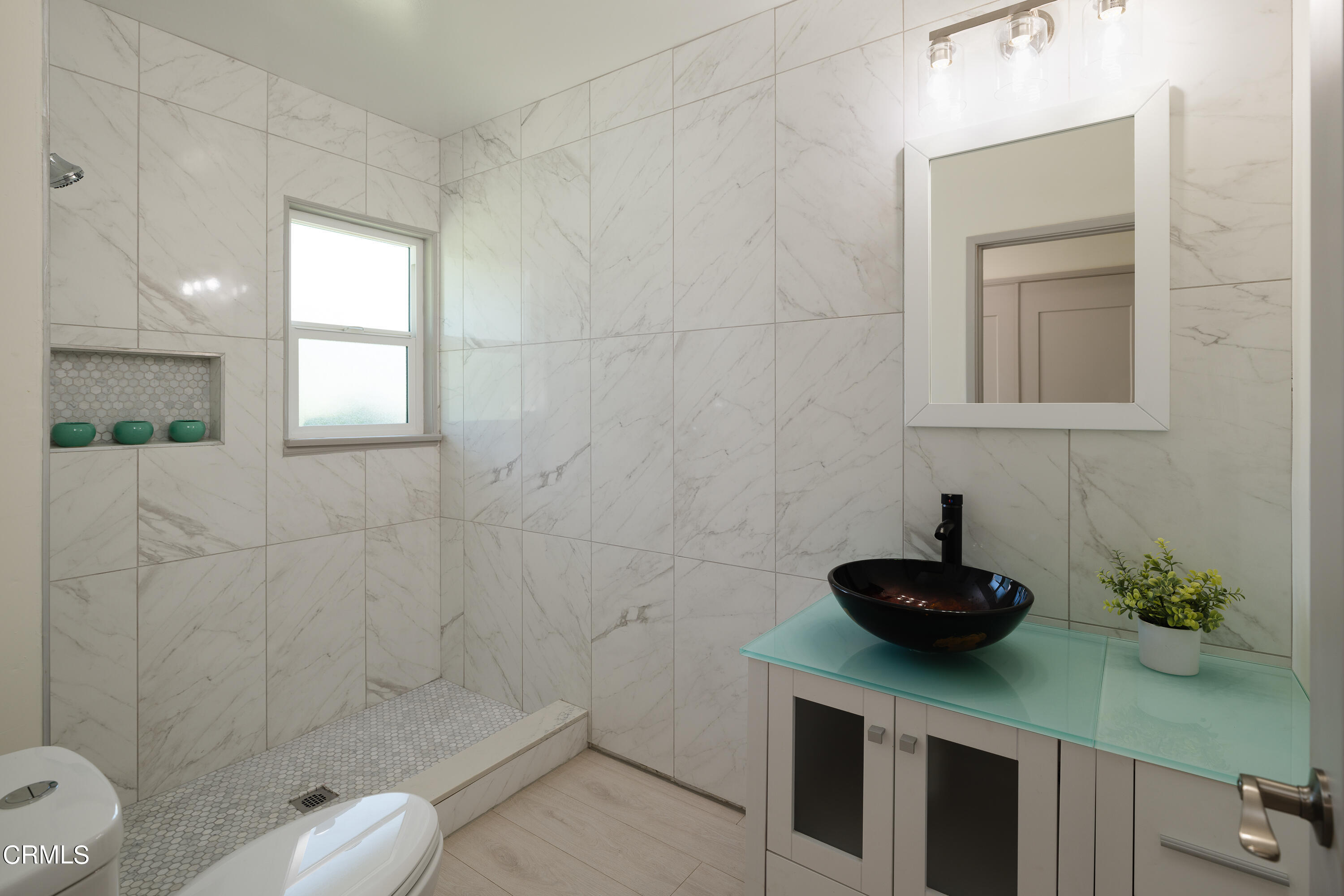 3720 Newhaven Road Pasadena, CA 91107 - Photo 20 of 37 a bathroom with a granite countertop sink a toilet and shower