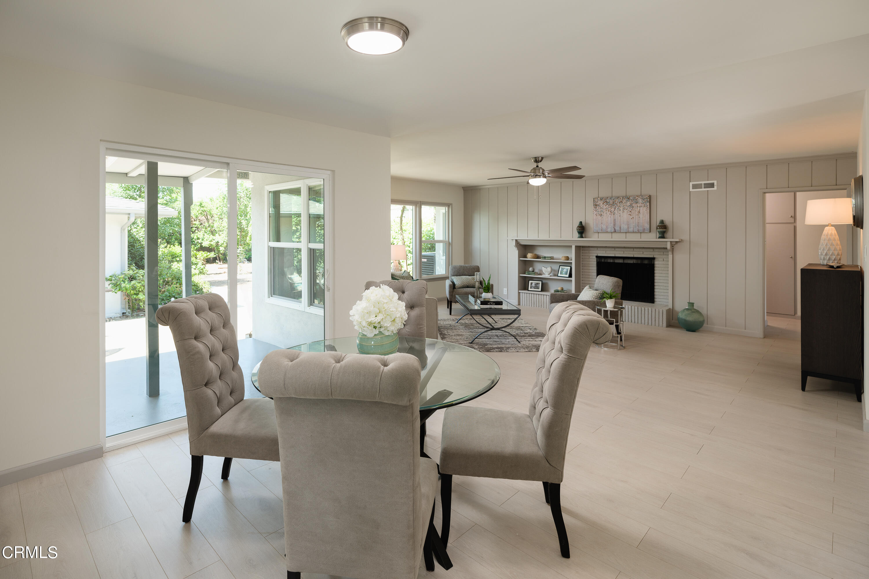3720 Newhaven Road Pasadena, CA 91107 - Photo 3 of 37 a dining room with furniture garden view and a fireplace