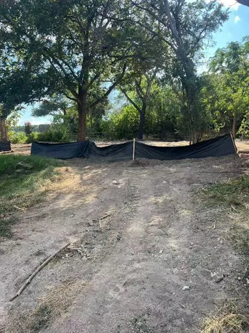 a view of backyard with green space