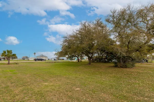a front view of a house with a yard and trees