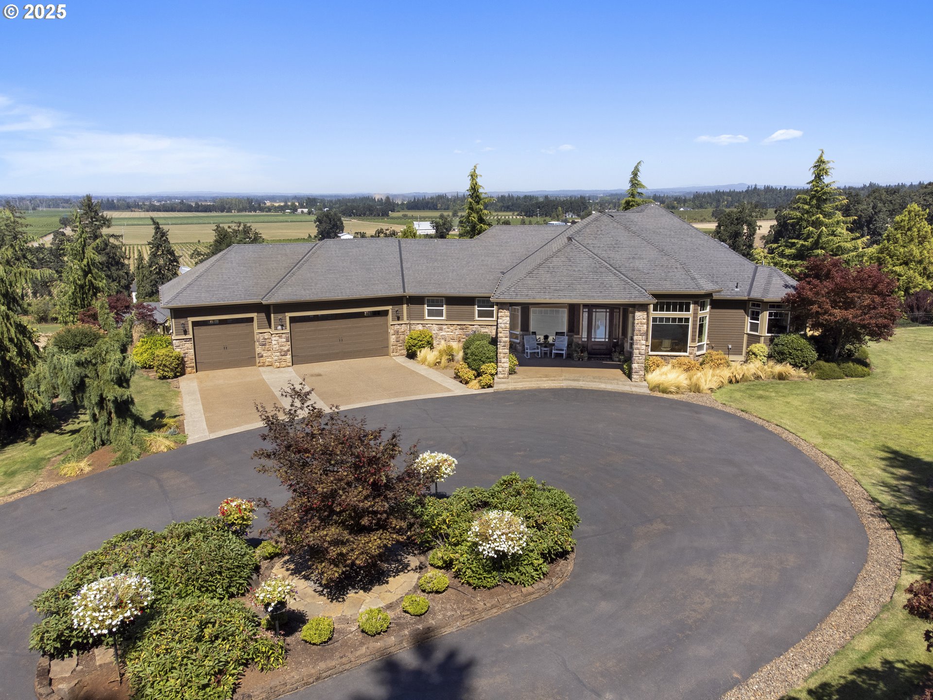 an aerial view of a house