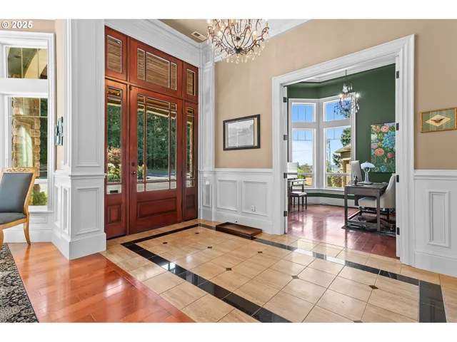 a workspace with furniture and a window