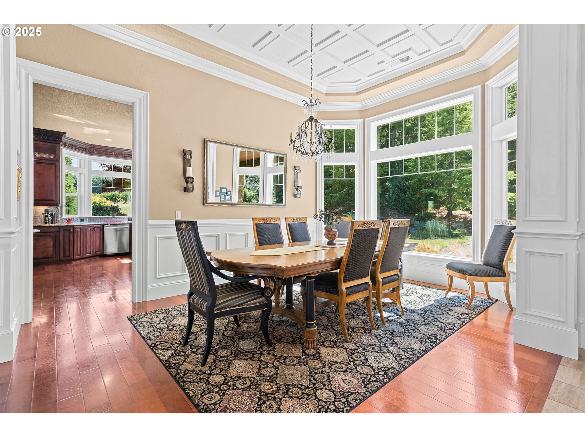 8438 Cascade Highway Northeast Silverton, OR 97381 - Photo 7 of 48 a view of a dining room with furniture window and wooden floor