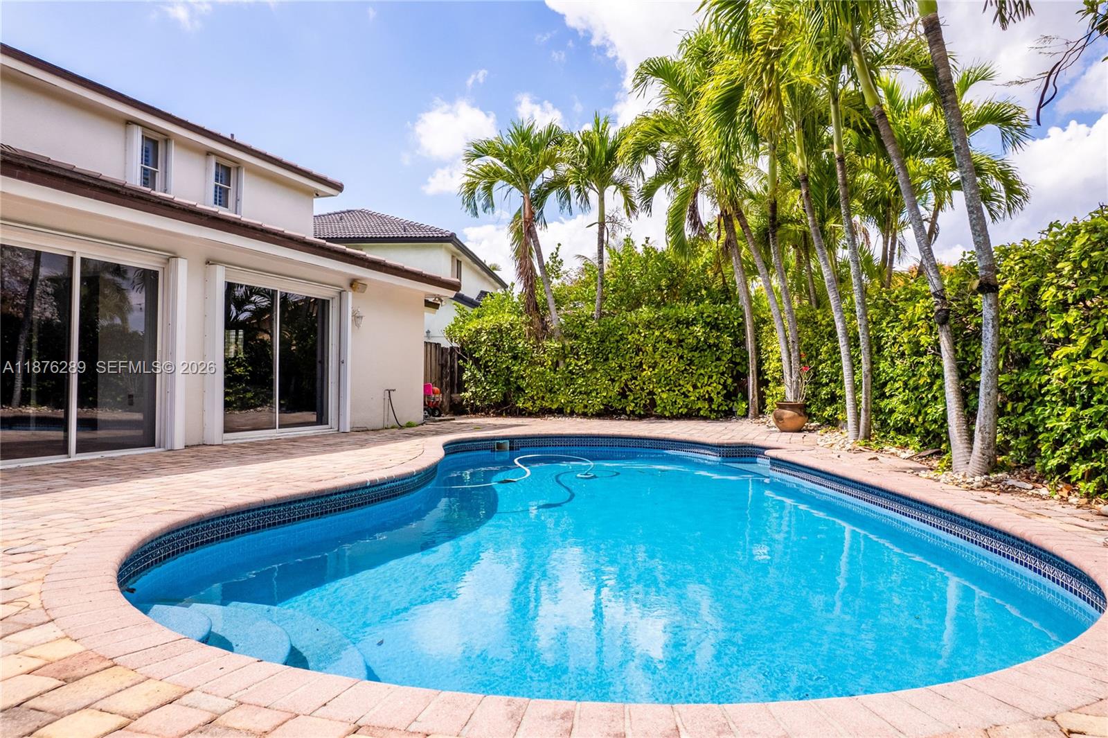16335 Southwest 93rd Street Miami, FL 33196 - Photo 62 of 70 a view of swimming pool with lawn chairs and plants