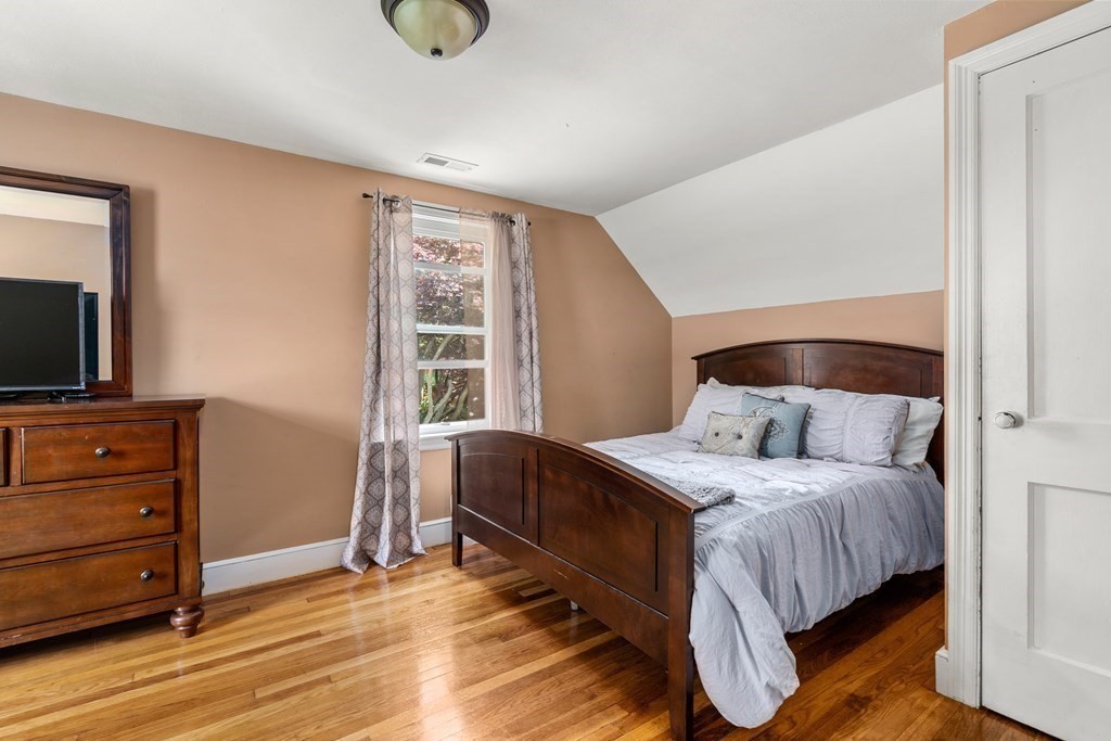 27 Upland Road Brockton, MA 02301 - Photo 16 of 25 a bedroom with a bed and a flat tv screen on dresser