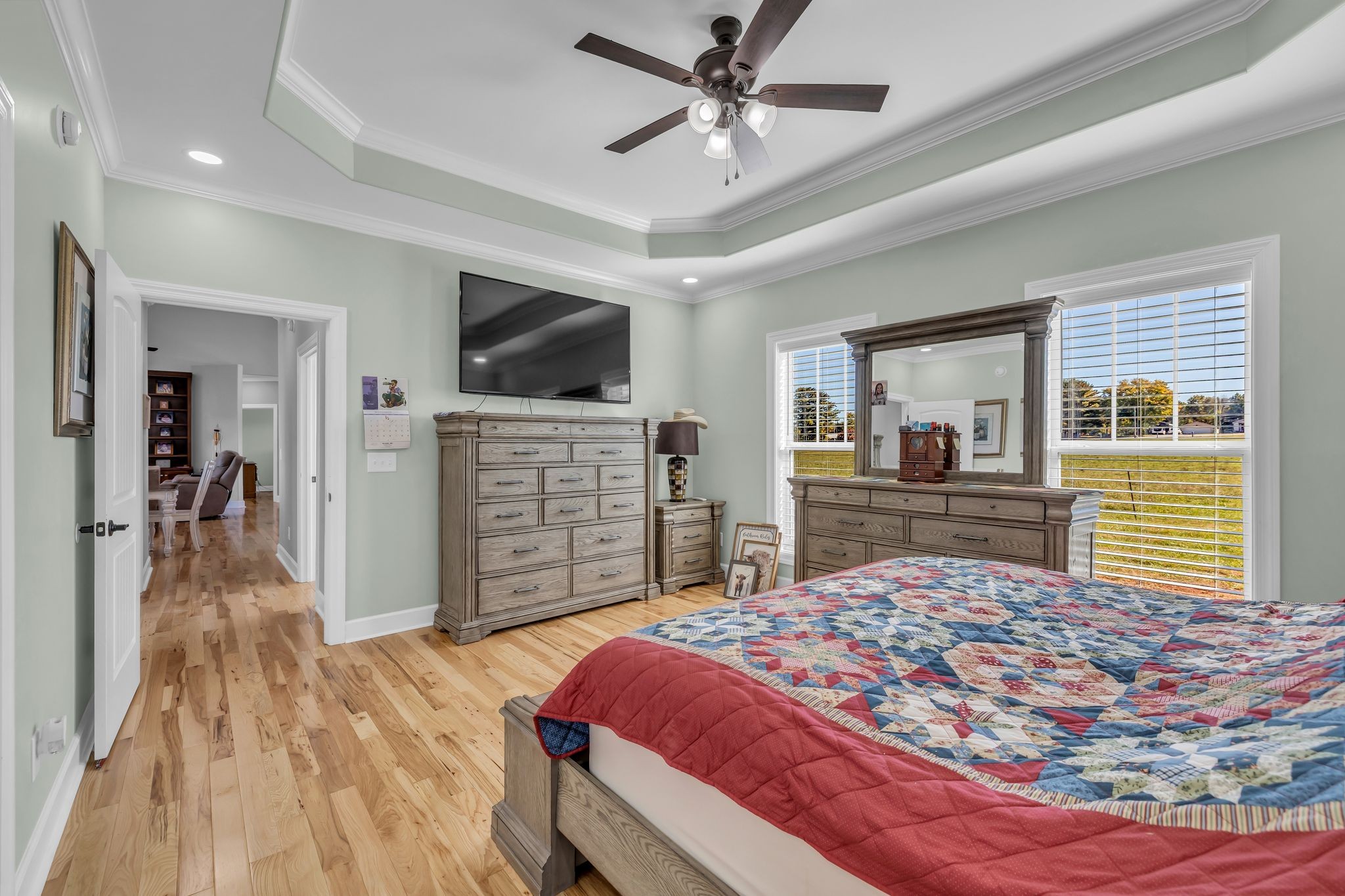 1645 Oak Grove Road Decherd, TN 37324 - Photo 16 of 46 a bedroom with a bed and a flat screen television