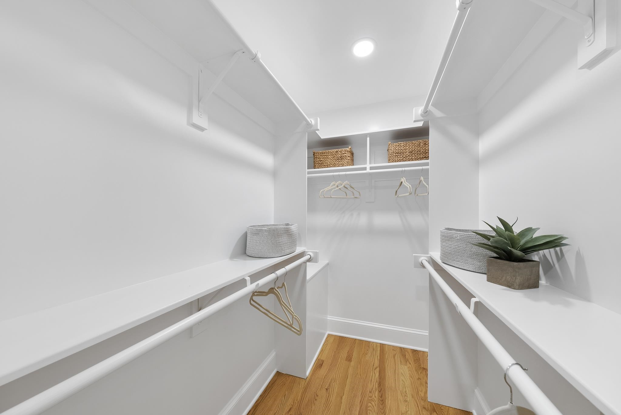 6908 Fernhill Lane Raleigh, NC 27612 - Photo 20 of 24 a view of a hallway with wooden floor and a potted plant