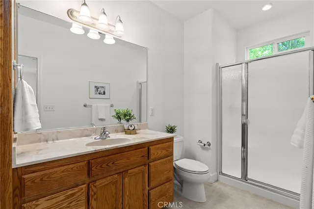 a bathroom with a toilet a sink and a large mirror