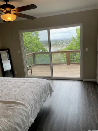 a view of a balcony with lake view