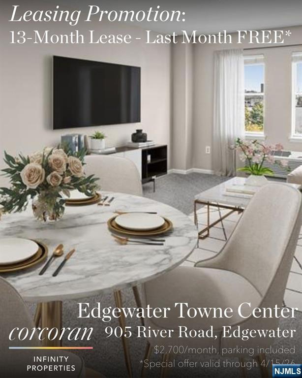 905 River Road, Unit 327 Edgewater, NJ 07020 - Photo 13 of 24 a view of a dining table with chairs