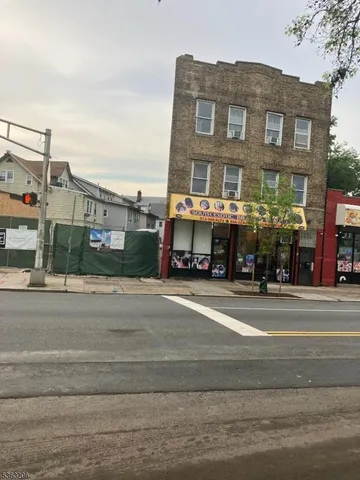 a view of a building and a street