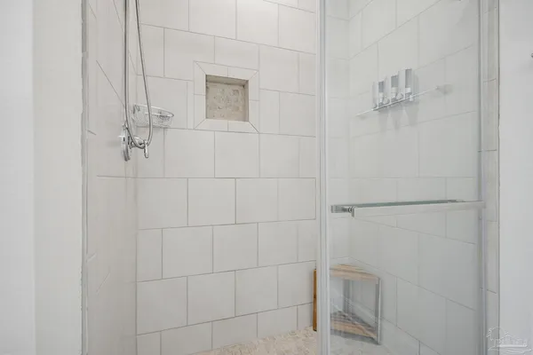 a bathroom with a shower