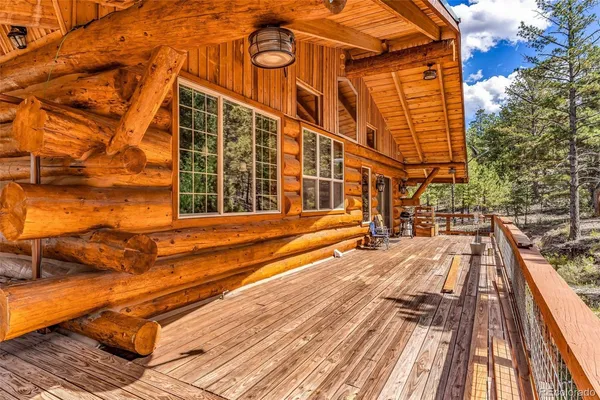 a view of steet with deck