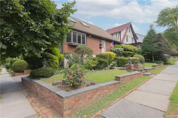 a view of a garden with potted plants