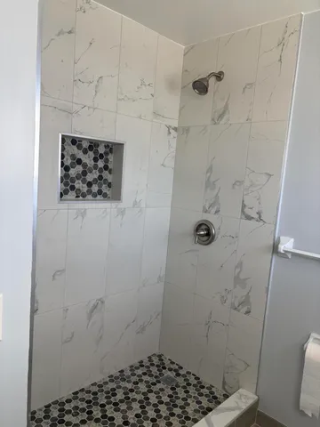 a bathroom with a shower