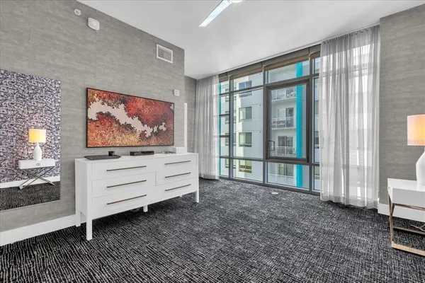 a living room with furniture