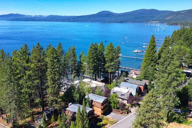 a view of a city with a mountain